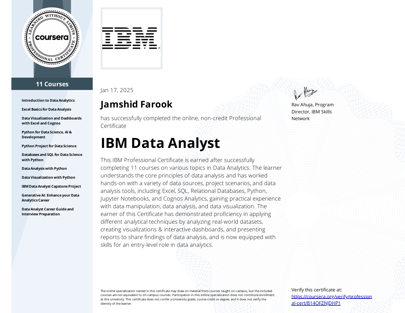 IBM Certificate